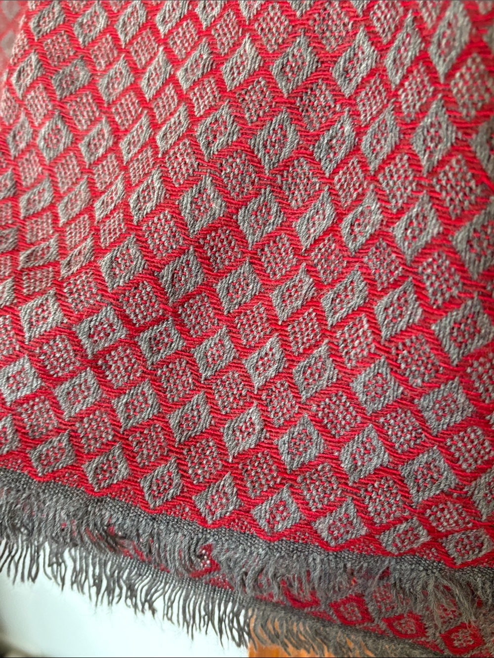 Black and Burgundy Diamond Italian Scarf